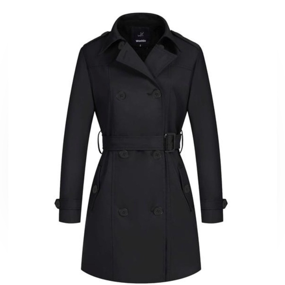 Elegant Black Trench Coat by AND